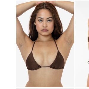 Los Angeles Apparel Chocolate Triangle Bikini Top & High Cut Bikini Bottom